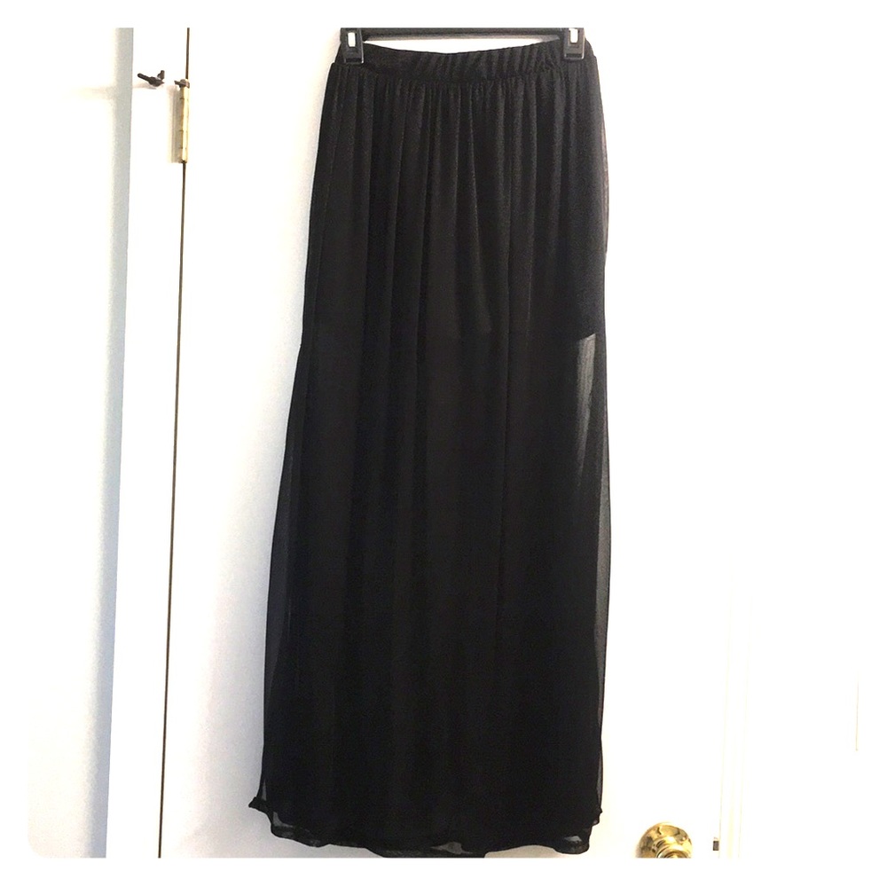 Sheer black skirt with shorts underneath
